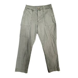 y2k Old Navy olive green‎ womens crop pants 8 taper leg high rise